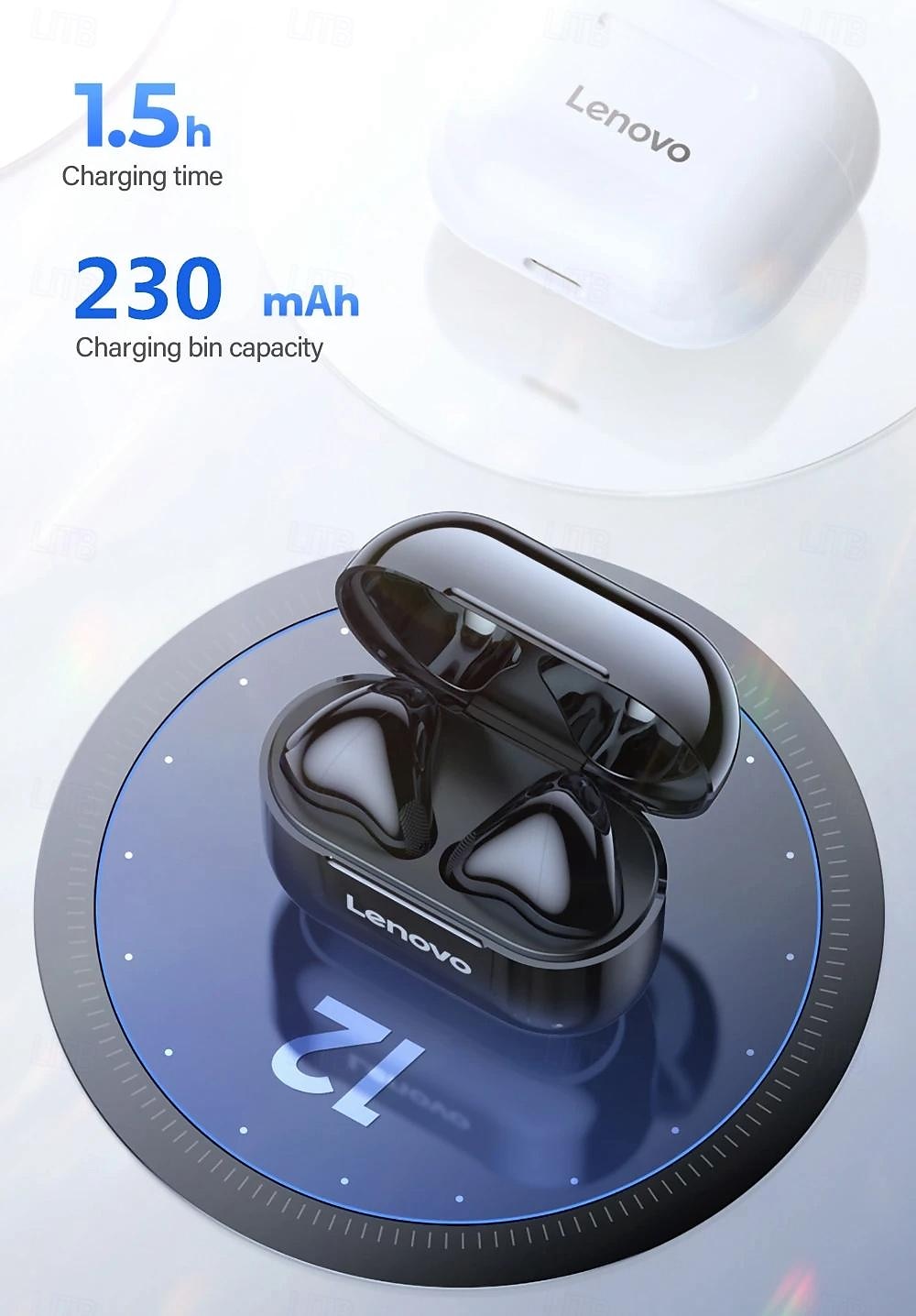 Lenovo LP40 Earphones TWS Wireless Bluetooth 5.0 Earbuds Bass Touch Control Stereo Noise Reduction Long Standby 230mAH 2025 - GBP £11.45 –P13
