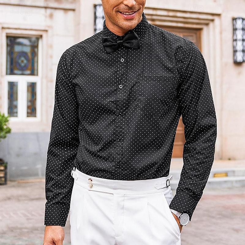 Per uomo Camicia Camicia elegante Camicia con Bottoni A Pois Matrimonio Lavoro Nero Bianco Rosso Blu marino Manica Lunga Collo ripiegato Primavera & Autunno Abbigliamento del 2025 a $22.99 –P3