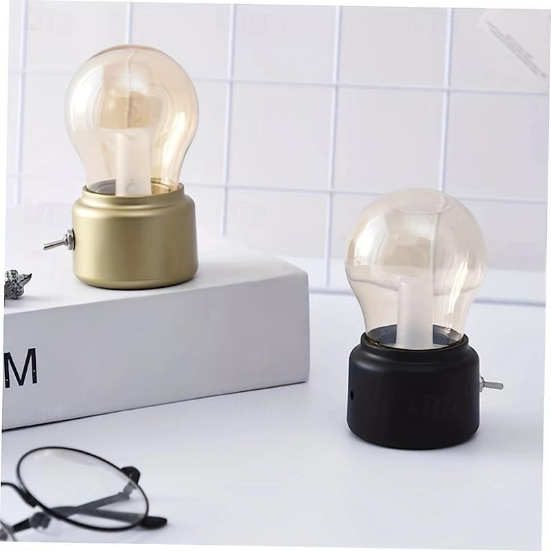 lâmpada usb recarregável dourada - charme vintage elegante com iluminação agradável aos olhos - versátil, portátil & criador de atmosfera aconchegante para mesa, cabeceira & necessidades de luz de 2025 por $14.99 –P4