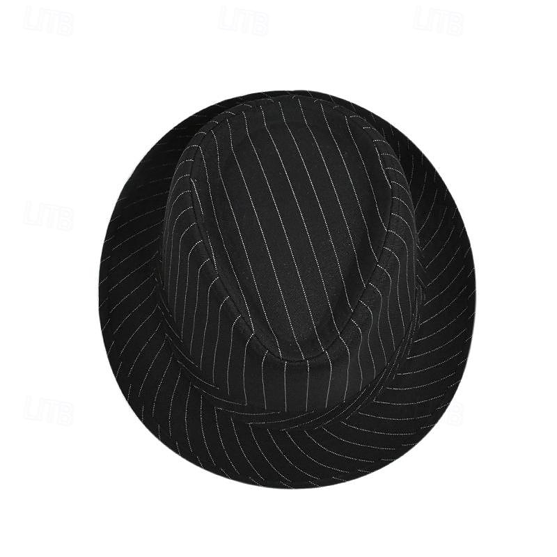 Męskie Czapka Kentucky Derby Kapelusz Kapelusz imprezowy Sukienka kapelusz Czarny Biały Bawełna Moda Codzienny Ulica Codzienny Pasek Filtr przeciwsłoneczny Oddychający 2025 - $8.99 –P7