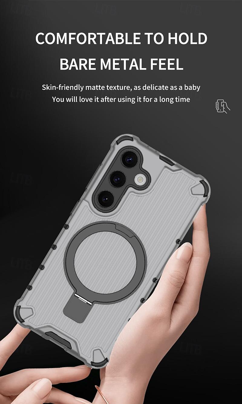 Phone Case For Samsung Galaxy S24 Ultra Plus S23 Ultra Plus A55 A35 A25 A15 5G A54 A34 A14 A13 S25 Ultra Back Cover with Stand Holder Support Wireless Charging Shockproof TPU PC 2025 - $18.99 –P3