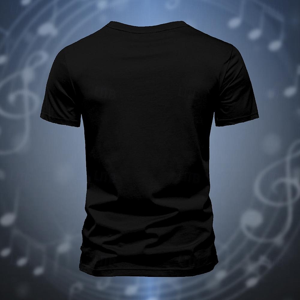 Music Festival Men's Musical Instrument T Shirt Short Sleeve T shirt 3D Print Crew Neck Shirt Fashion Exaggerated Designer Party Street Sports Outdoor Black Summer Spring Clothing Apparel S M L XL 2025 - $17.99 –P2