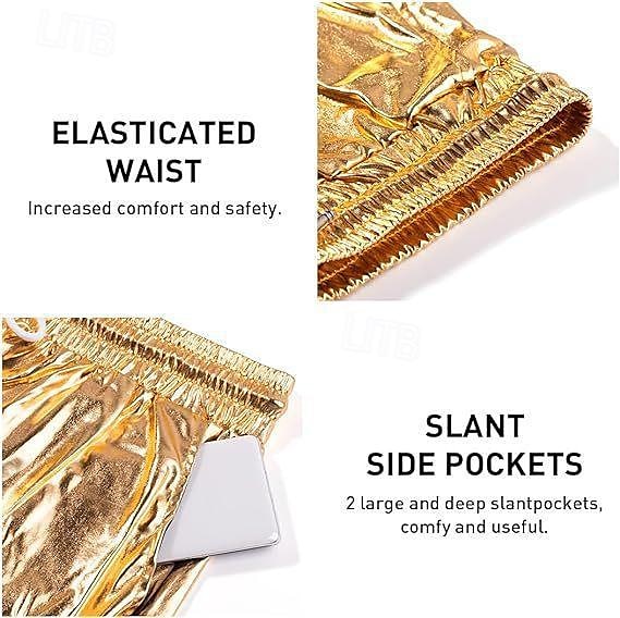 Hombre Pantalones cortos casuales Pantalones cortos de piel sintética Metálico Brillante Color sólido Deportes Corto Casual Discoteca Moda Casual Plata Negro Baja cintura Microelástico 2025 - $17.99 –P6