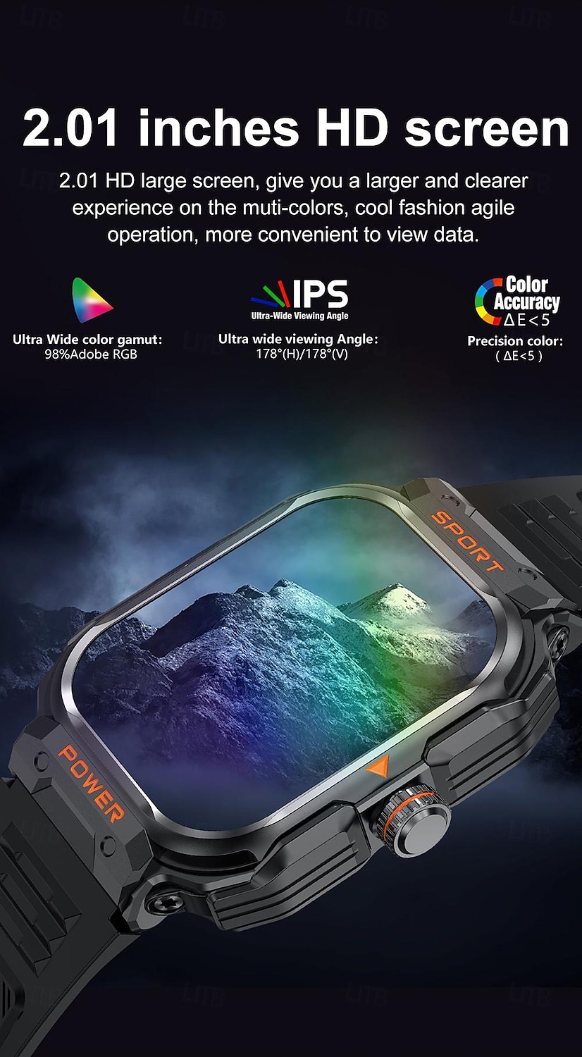 iMosi GT55 Smart Watch 2.01 inch Smartwatch Fitness Running Watch Bluetooth Pedometer Call Reminder Sedentary Reminder Compatible with Android iOS Unisex Long Standby Hands-Free Calls Waterproof IP 67 2026 - $85.99 –P1
