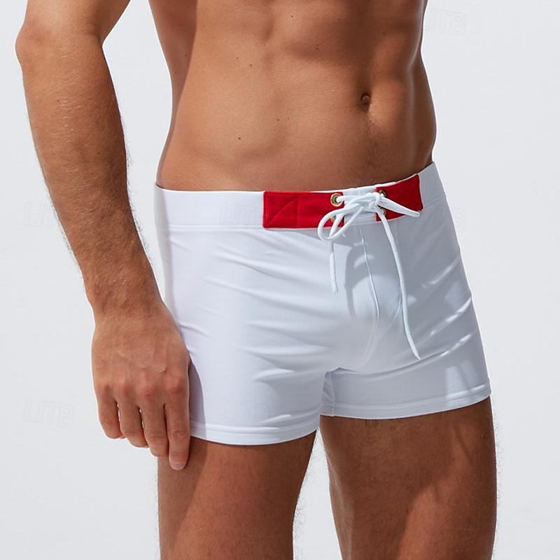 Homens Bermuda de Surf Shorts de Natação Calção Justo de Natação Patchwork Com Cordão Cintura elástica Bloco de cor Conforto Secagem Rápida Curto Feriado Praia Final de semana Moda Casual Branco de 2025 por $17.99 –P3