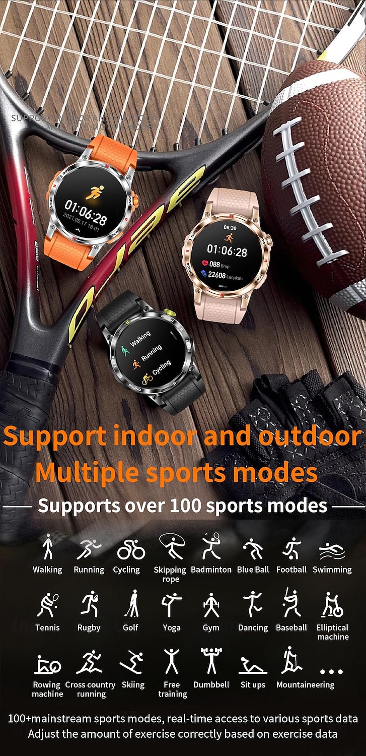 696 NX18Pro Smart klocka 1.5 tum Smart Klocka Blåtand EKG + PPG Stegräknare Samtalspåminnelse Kompatibel med Android iOS Dam Herr Handsfreesamtal Meddelandepåminnelse IP 67 48mm klockfodral 2025 - $79.99 –P12