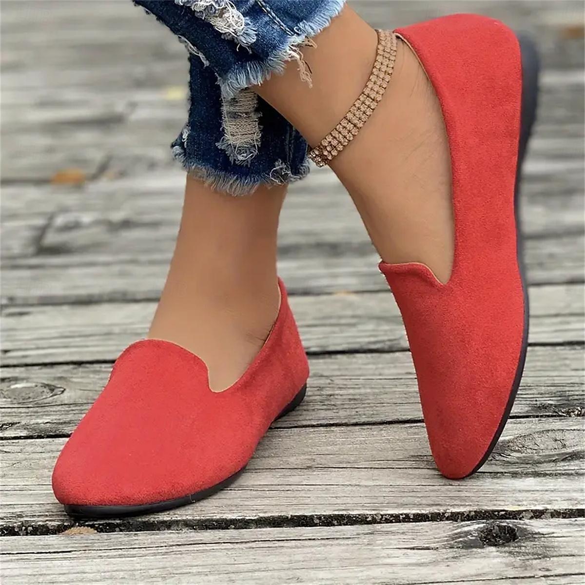 Mocasines sin cordones de ante amarillo para mujer: zapatos planos casuales cómodos para uso diario 2025 - $19.99 –P13