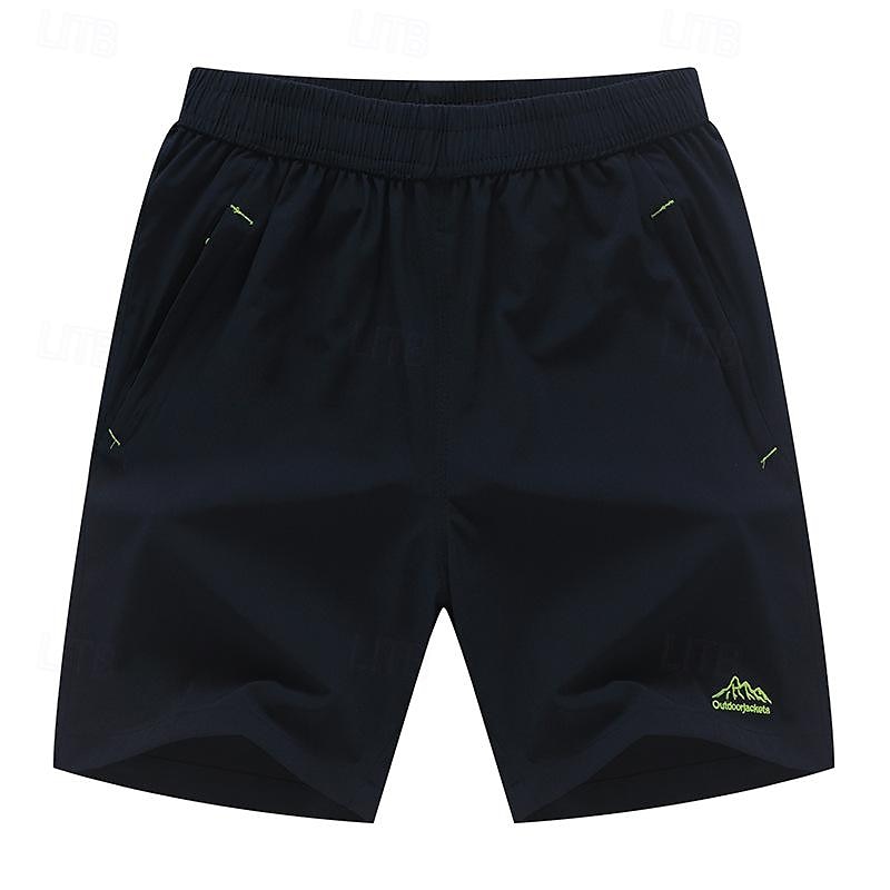 Homens calções atléticos Shorts ao ar livre Shorts de Trilha Cintura elástica Bolso Com Zíper Tecido Secagem Rápida Alta elasticidade Comprimento do joelho Ao ar livre Diário Streetwear Esportes Moda de 2025 por $15.49 –P4