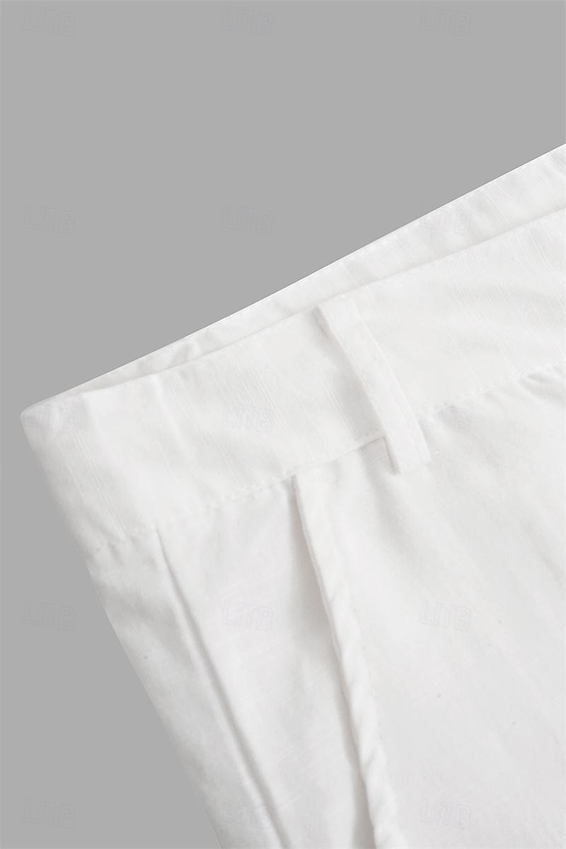 Per uomo Pantaloni di lino Pantaloni Pantaloni estivi Pantaloni da spiaggia Tasca frontale Gamba dritta Liscio Comfort Traspirante Informale Giornaliero Per eventi Di tendenza Originale Bianco Blu del 2026 a $11.49 –P11