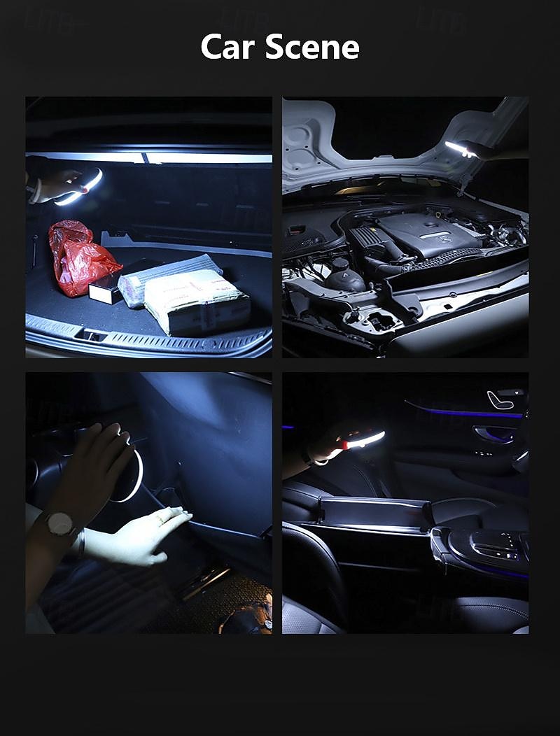 2025年 1個 車用読書灯 粘着式車用ライト 車用品 自動天井ライト LED照明ランプ、車用ドーム天井ランプ 車用ルーフライト 調節可能なプラスチック製ヘッドライト  コレクション – $12.99 –P6