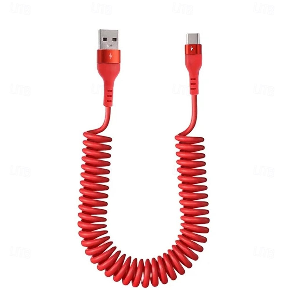 5a datový kabel typu c pružinový teleskopický rychlonabíjecí kabel do auta usb c nabíjecí kabel pro telefon s Androidem příslušenství pro xiaomi samsung 2025 - $13.99 –P3