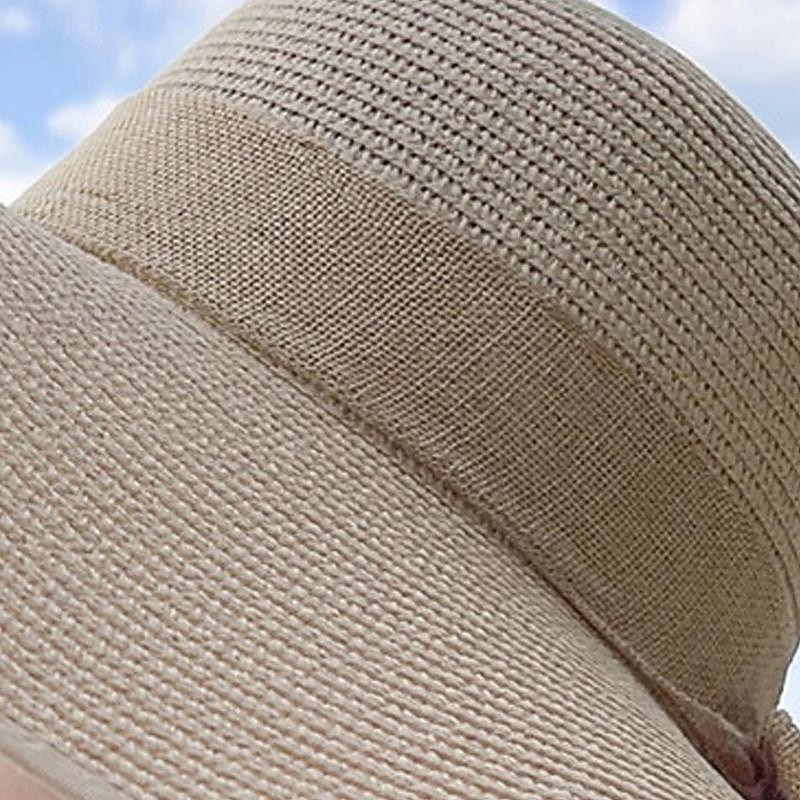 Damen Hut Strohhut Sonnenhut Tragbar Sonnenschutz Atmungsaktiv Strasse Täglich Wochenende Schleife Einfarbig 2026 - GBP £9 –P6