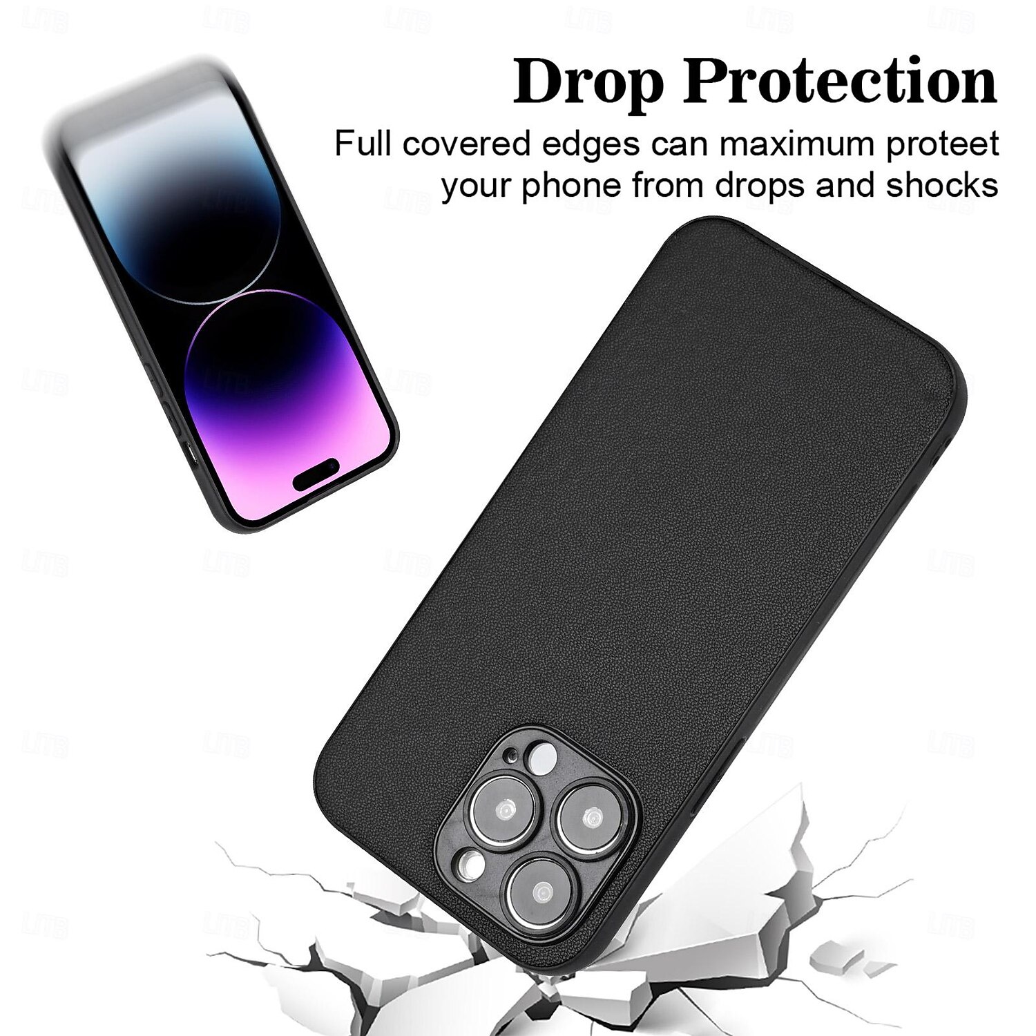телефон Кейс для Назначение iPhone 17 Pro Max 17 Air i16 15 14 Pro Max Plus 13 12 11 Pro Max Mini Кейс на заднюю панель Защита от удара Ретро ТПУ Кожа PU 2025 - $7.99 –P4