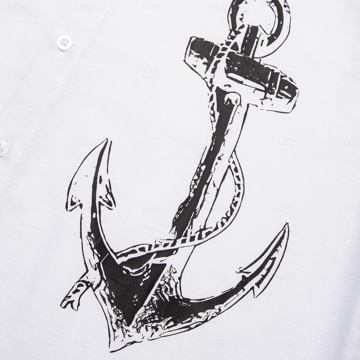 Per uomo Grafico Camicia Camicia di lino Camicia casual Manica Lunga Hawaiano Moda Casual Vacanza Quotidiano Camicia hawaiana Primavera & Autunno Bavero Stampato Bianco del 2025 a $17.99 –P5