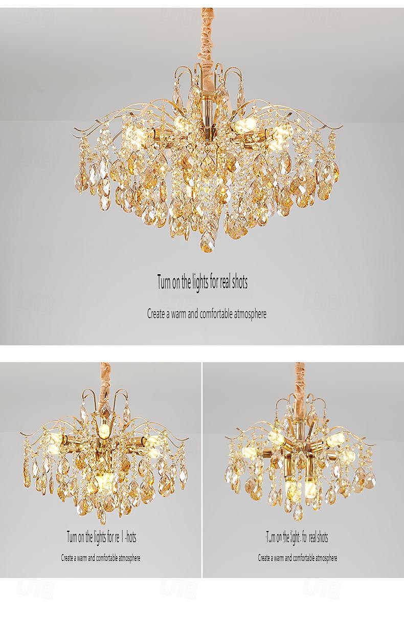 lampadario a led 42/50/60/80/100 cm 5/8/10/12/15 lampadina non inclusa finitura elettrolitica cristallo metallo stile moderno contemporaneo camera da letto sala da pranzo mini sospensione 110-240 v del 2026 a $208.79 –P13
