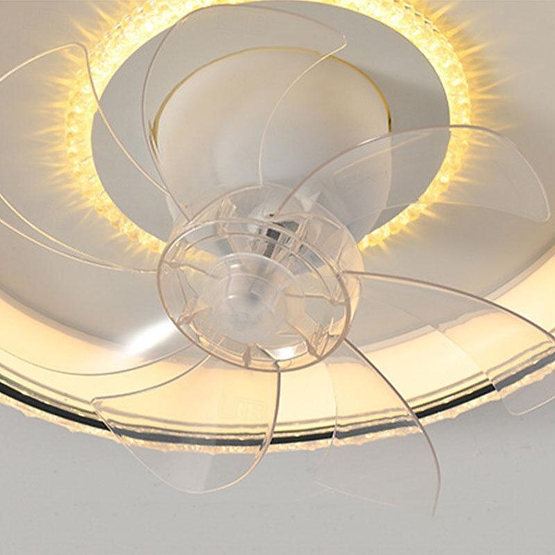 ventilateur de plafond LED globe suspendu au plafond sur table dimmable 1 lumière 50 cm conception unique 3 couleurs de lumière finitions peintes en acrylique style nordique moderne salle à manger de 2025 ? $385.49 –P4