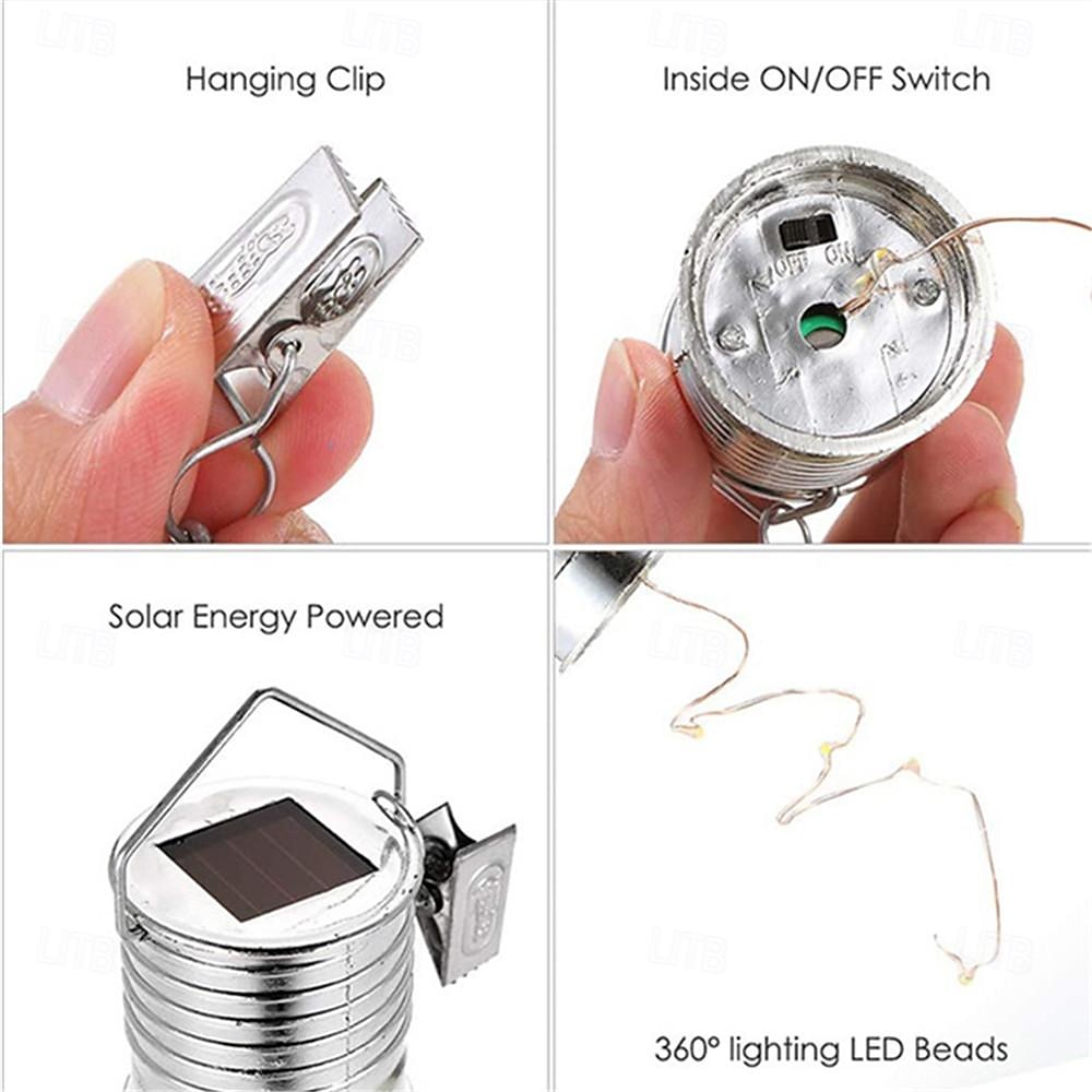 Portable Solar Light Bulbs Outdoor Waterproof Garden Camping Hanging LED Light Lamp Bulb Globe Hanging Lights for Home Yard Christmas Party Holiday Decorations 2026 - $12.49 –P7