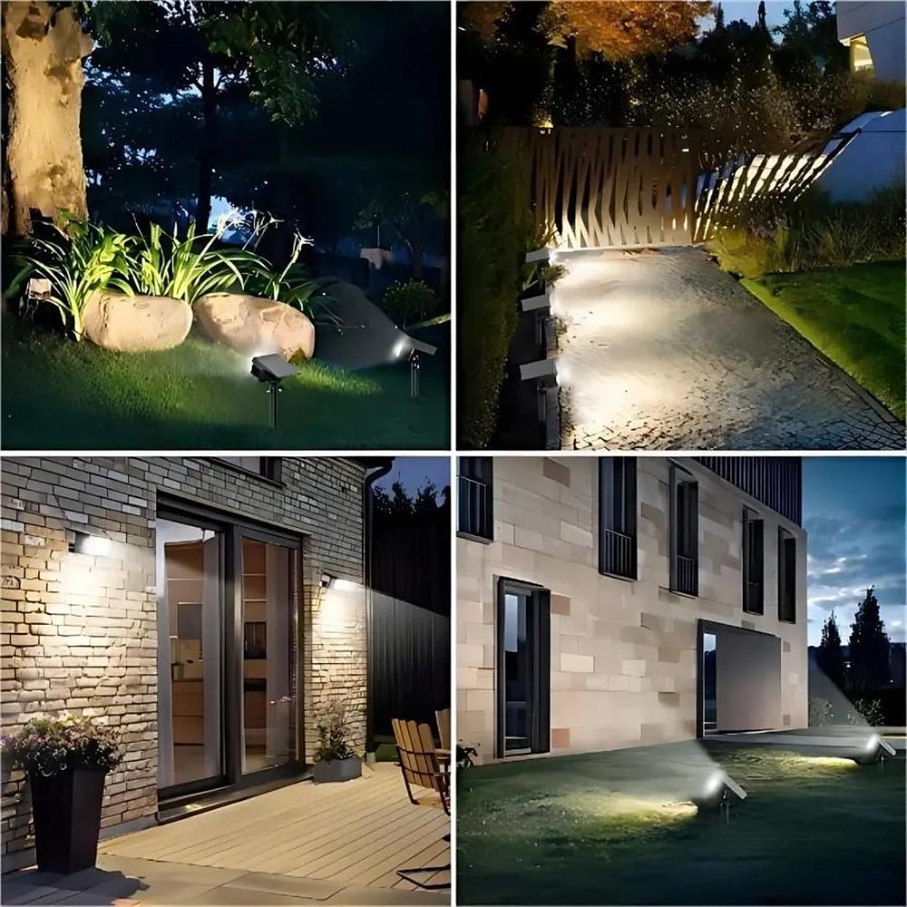 lampy słoneczne zewnętrzne wodoodporne ip68 56led słoneczne reflektory krajobrazowe trawnikowe do oświetlenia patio ogrodowego podwórka, dwie metody wstawiania w ziemię i wiszące na ścianie 1 szt. 2025 - $33.99 –P1
