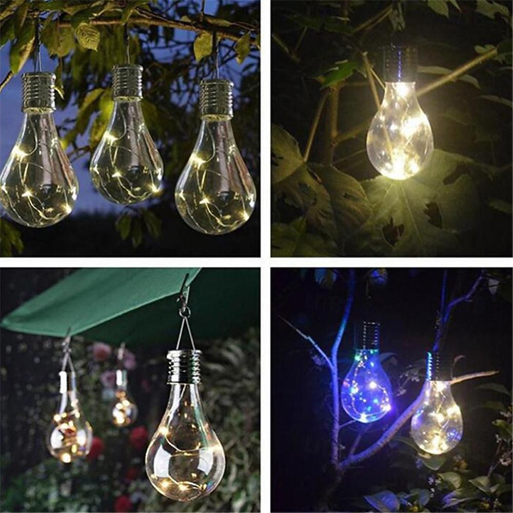 przenośne żarówki słoneczne na zewnątrz wodoodporny ogród kemping wisząca lampa led żarówka kula wiszące światła do domu podwórko świąteczne dekoracje świąteczne 2025 - $11.49 –P6