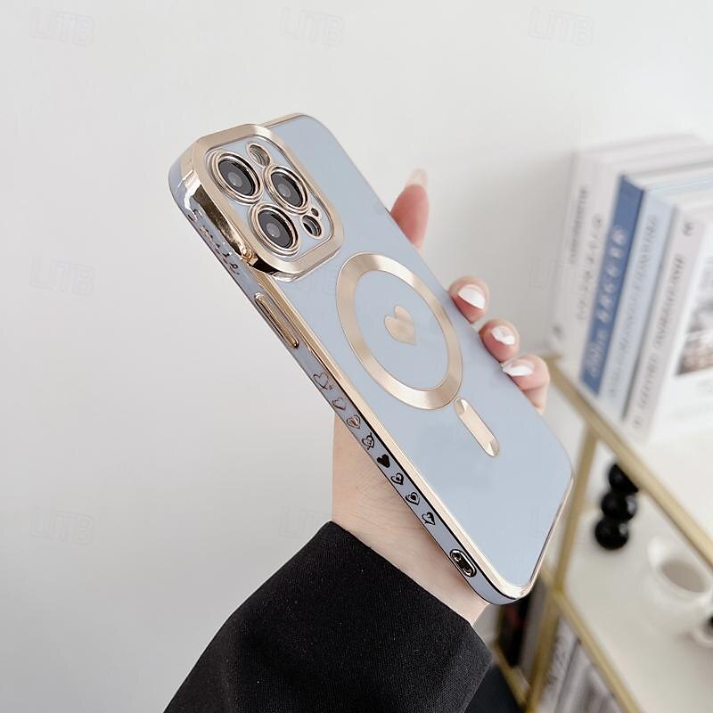 телефон Кейс для Назначение айфон 16 Айфон 15 Про Макс Плюс iPhone 14 13 12 11 Pro Max Plus Кейс на заднюю панель Поддержка беспроводной зарядки Защита от удара С сердцем ТПУ Покрытие 2025 - $14.99 –P16