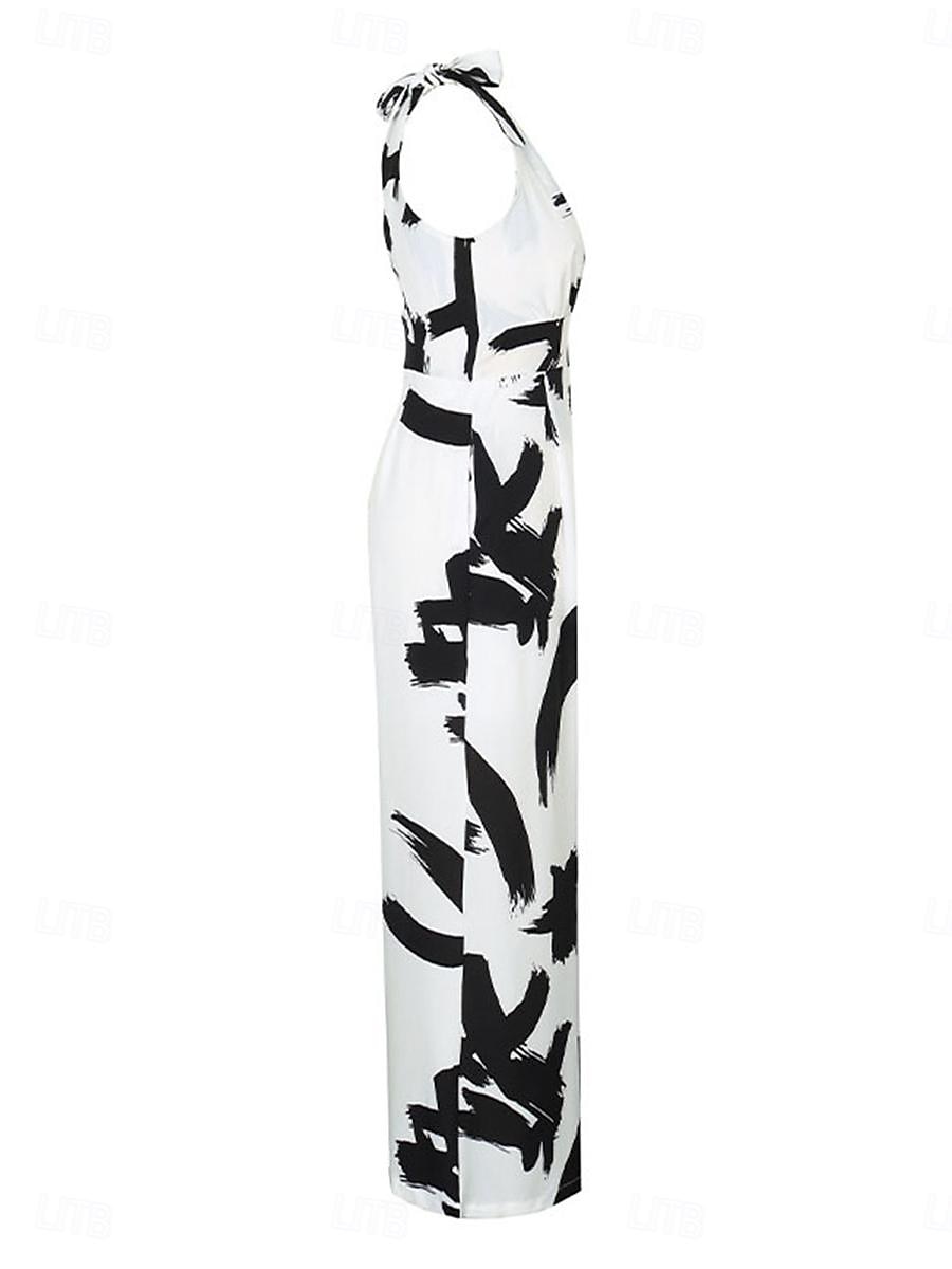 Femme Normal Combinaison Elégant Graphic Sans Manches Col V Imprimer Travail Plein Air Standard Blanche Eté de 2025 ? $42.99 –P7