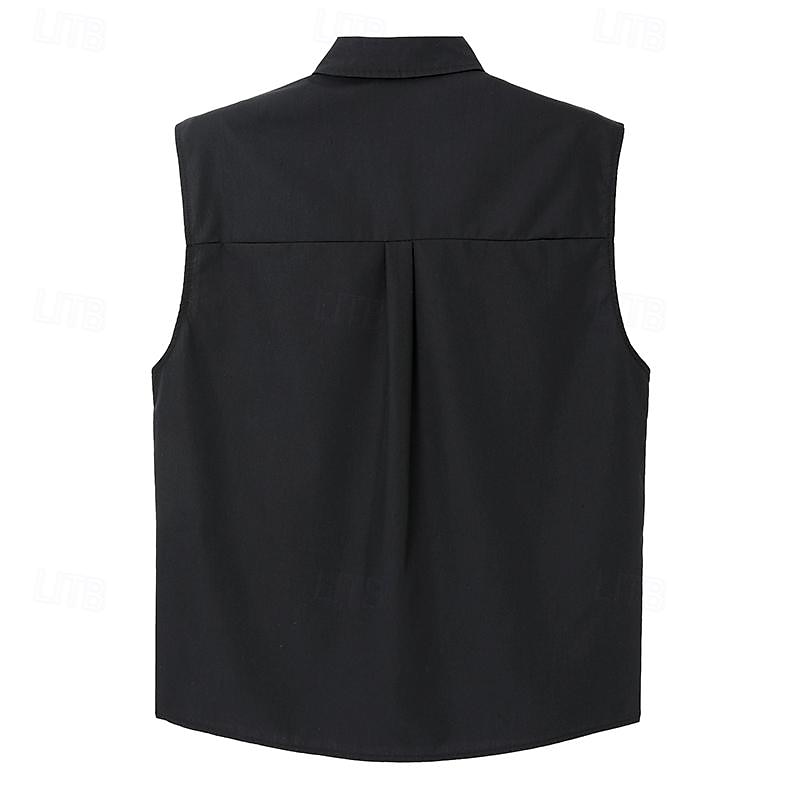 Herren Hemd Sommerhemd Freizeithemd Strandhemd Knopfhemd Schwarz Blau Purpur Grün Ärmellos Einfach Revers Urlaub Hawaiianisch Tasche Bekleidung Baumwolle Polyester Mode Lässig Bequem 2026 - $25.99 –P2