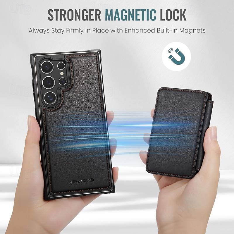 Phone Case For Samsung Galaxy S24 Ultra Plus S23 S22 S21 S20 Ultra Plus FE A55 A35 A25 A15 5G A54 A34 A14 A53 A33 A23 A13 S25 Ultra Back Cover with Stand Holder Magnetic Card Slot Retro TPU PC PU 2025 - $25.99 –P4