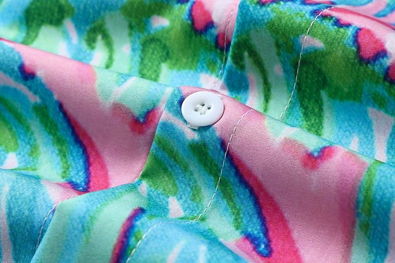 dames strand cover-up lange mouw v-hals marine print knoopsluiting roltab mouw wit blauw one size resortkleding zomer zeeleven patroon kleding kleding 2025 - $46.99 –P5