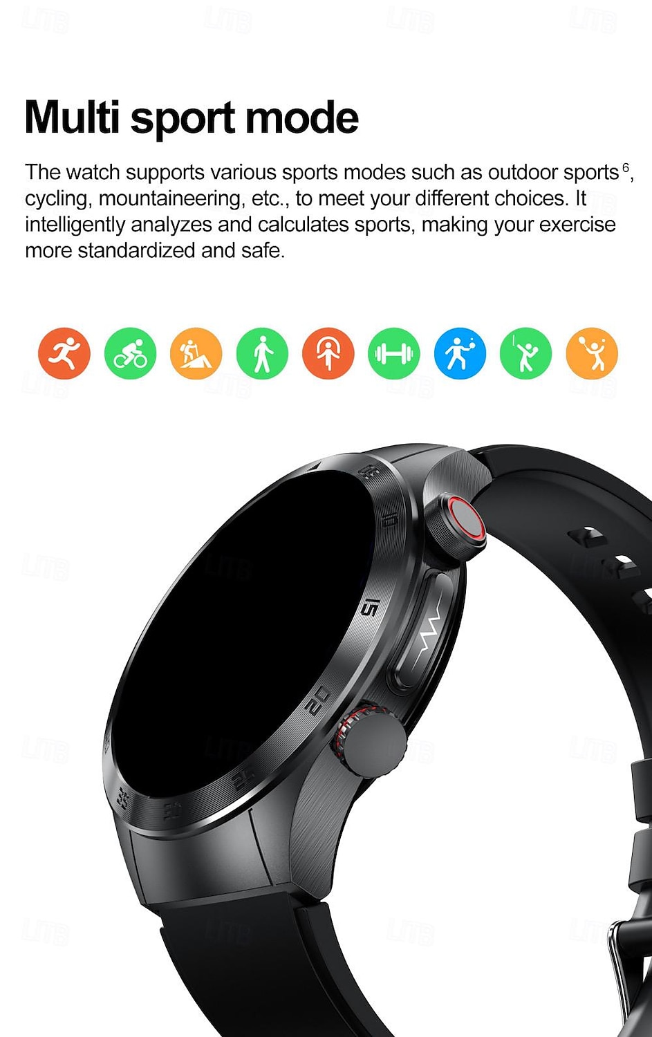 696 E800 Smart Watch 1.49 inch Smart Band Fitness Bracelet Bluetooth ECG+PPG Temperature Monitoring Pedometer Compatible with Android iOS Men Hands-Free Calls Message Reminder IP 67 46mm Watch Case 2025 - $96.99 –P14