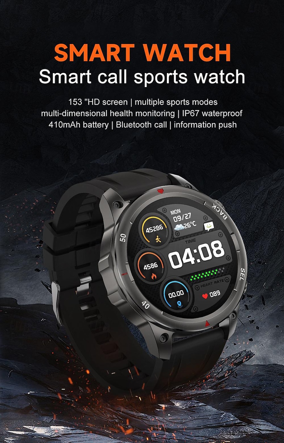 696 DK68 Smart Watch Fitness Tracker ECG PPG Bluetooth Call Reminder Android iOS IP67 47mm 1.53 2025 - $58.99 –P1
