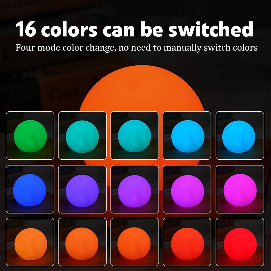 Swimming Pool LED Light, LED Small Night Light 16 Color Adjustable Round Ball Night Light, Outdoor Waterproof LED Luminous Circular Ball Lamp Courtyard Outdoor Gathering Festival Atmosphere Lamp 1pc 2026 - $9.49 –P1