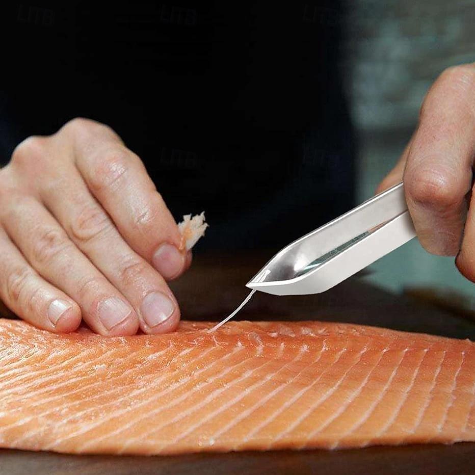 Pinzas de hueso de pescado para cocina, pinzas de acero inoxidable, extractor de clip, abrazadera para arrancar huesos de pescado, accesorios de cocina 2025 - $10.99 –P3