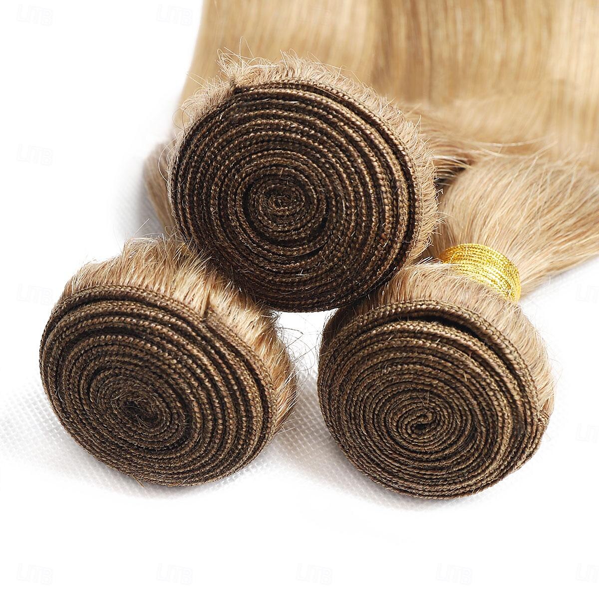 capelli brasiliani capelli umani 27# colore capelli castano chiaro 3 pacchi capelli lisci estensioni capelli umani del 2025 a $177.99 –P5