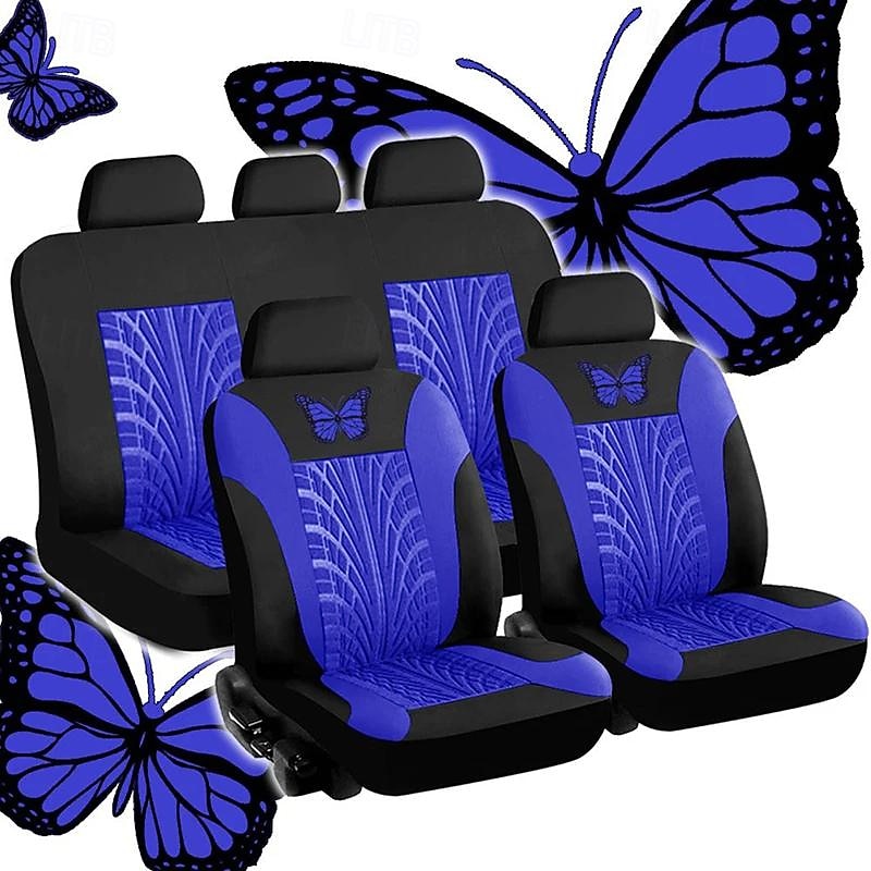 Fyautoper novas capas de assento de carro de 5/2 lugares com padrão absoluto bordado universal tecido respirável airbag seguro suv assento protetor acessórios de 2025 por $41.99 –P15