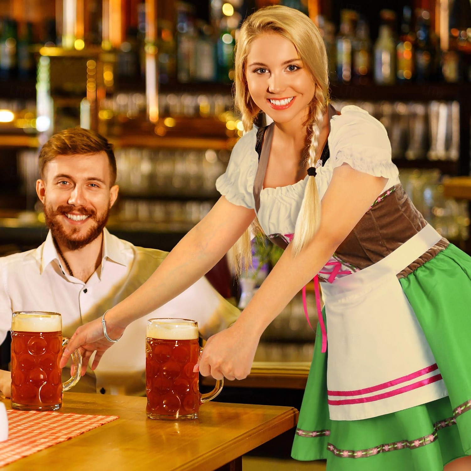 Carnival Oktoberfest Beer Costume Dress Dirndl Trachtenkleider Maid German Munich Wiesn Women's Traditional Style Cloth Dress Apron 2025 - $39.99 –P9