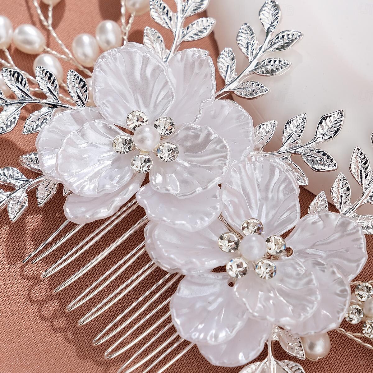 Hårkamper Hodepryd Strass Legering Bryllup cocktail Elegant Luksus Med Perle Krystalldetaljer Hodeplagg Hodeplagg 2025 - $11.99 –P2