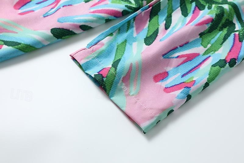 dames strand cover-up lange mouw v-hals marine print knoopsluiting roltab mouw wit blauw one size resortkleding zomer zeeleven patroon kleding kleding 2025 - $46.99 –P7