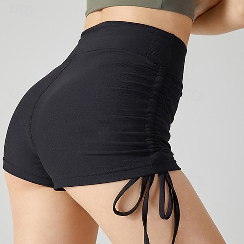 Naisten Urheilushortsit Joogasortsit Harjoitteluhousut Kurenauha Korka vyötärö Jooga Kuntosaliharjoitus Pilates Shortsit Musta Sininen Ruskea Urheilu Urheiluvaatteet Elastinen Ohut 2025 - $23.99 –P12