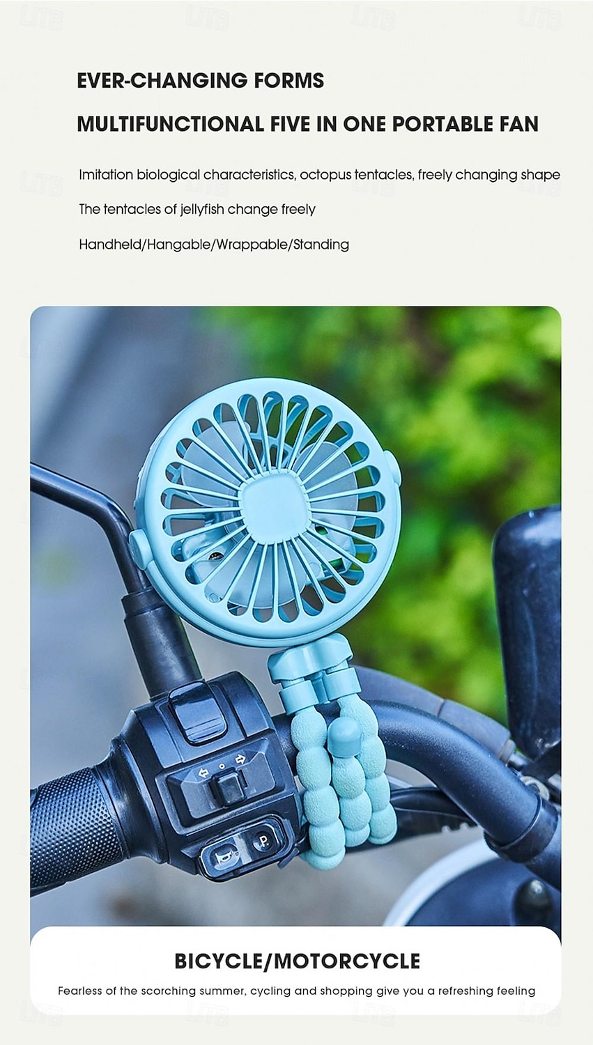 Octopus Fan Easy to Carry Multi-Functional Folding Office Desktop Outdoor Camping Stroller Handheld Fan Baby Stroller Fan Hand Held Bicycle Portable FanVentilator Silent Outdoor Cooler Neck Fan 2025 - $15.49 –P5