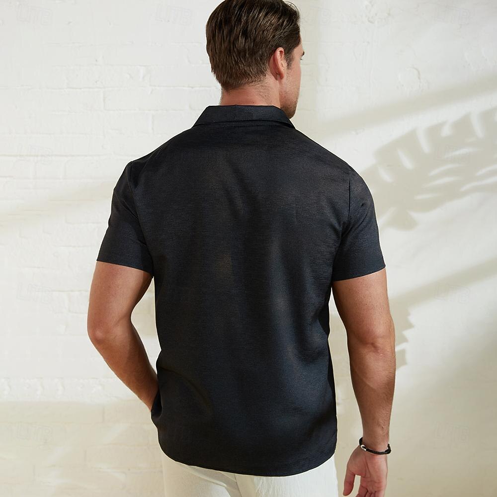 בגדי ריקוד גברים עץ קוקוס צמחים טרופיים חולצה חולצת הוואי חולצת אלוהה שרוולים קצרים חולצה עומד יום יומי בָּחוּץ חופשה רחוב שחור S M L 2025 - $22.99 –P2