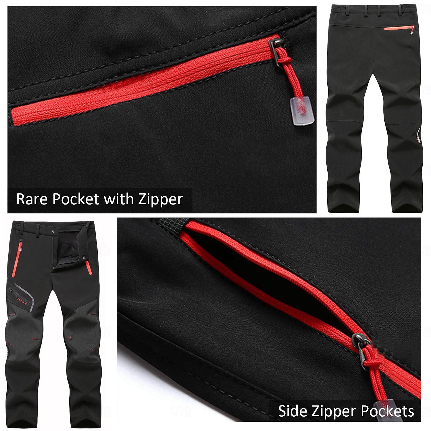 Men's Fleece Lined Pants Waterproof Hiking Pants Trousers Softshell Pants Winter Outdoor Thermal Warm Windproof Breathable Elastic Waist Fleece Bottoms Army Navy Grey Black Hunting Fishing Skiing 2025 - $34.99 –P20