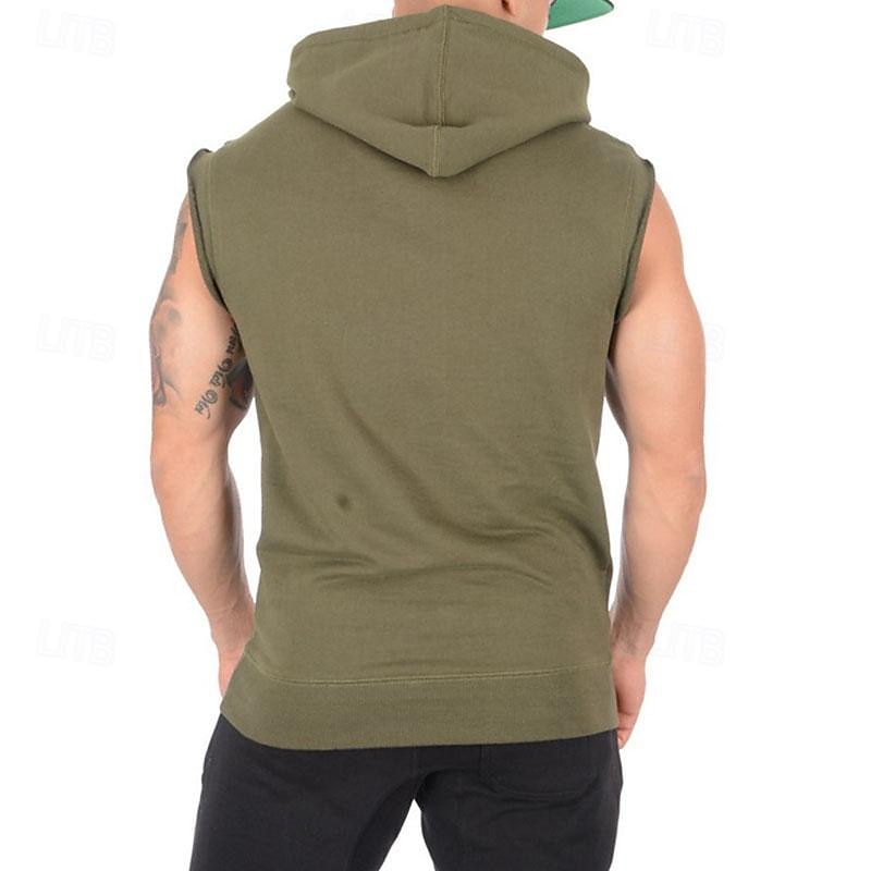Herre Singleter Vest topp Underskjorte Ermeløs skjorte Ermeløs Med hette Vår sommer عادي Mote Designer Grunnleggende Lomme foran Feriereise Gate Ut på byen Svart Militærgrønn Grå Topp T-skjorte for 2025 - $25.99 –P5