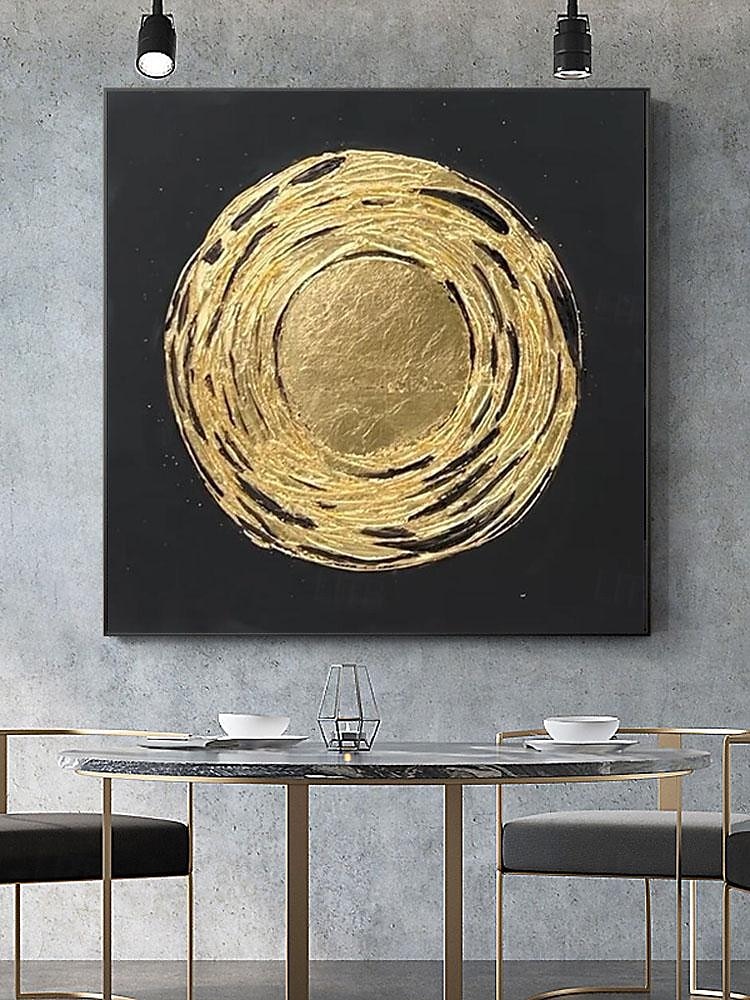 Hand Painted Modern Canvas Circle Gold Foil Abstract Pattern Nordic Abstract Wall Art Home Decor Module Living Room Nordic Home Decor Painting Home Decor Stretched Frame Ready To Hang Or No Frame 2025 - $150.99 –P3