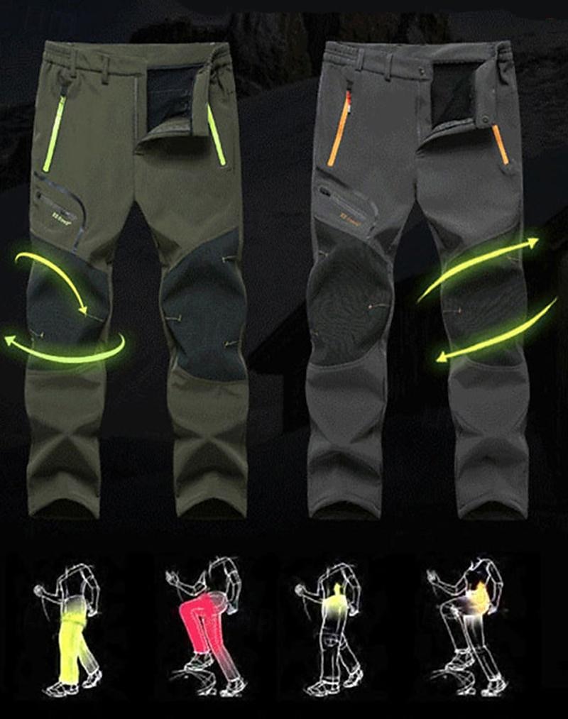 Men's Fleece Lined Pants Waterproof Hiking Pants Trousers Softshell Pants Winter Outdoor Thermal Warm Windproof Breathable Elastic Waist Fleece Bottoms Army Navy Grey Black Hunting Fishing Skiing 2025 - $34.99 –P2
