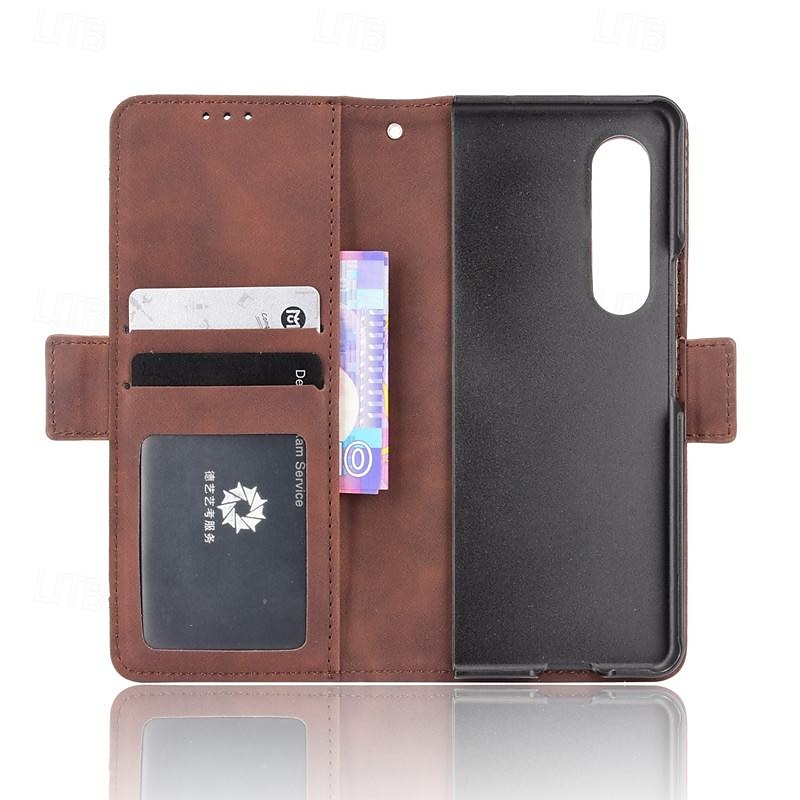 Phone Case For Samsung Galaxy Z Fold 5 Z Fold 4 Z Fold 3 Wallet Case Kickstand with Pen Slot Holder Card Slot Retro TPU PU Leather 2025 - $16.99 –P14