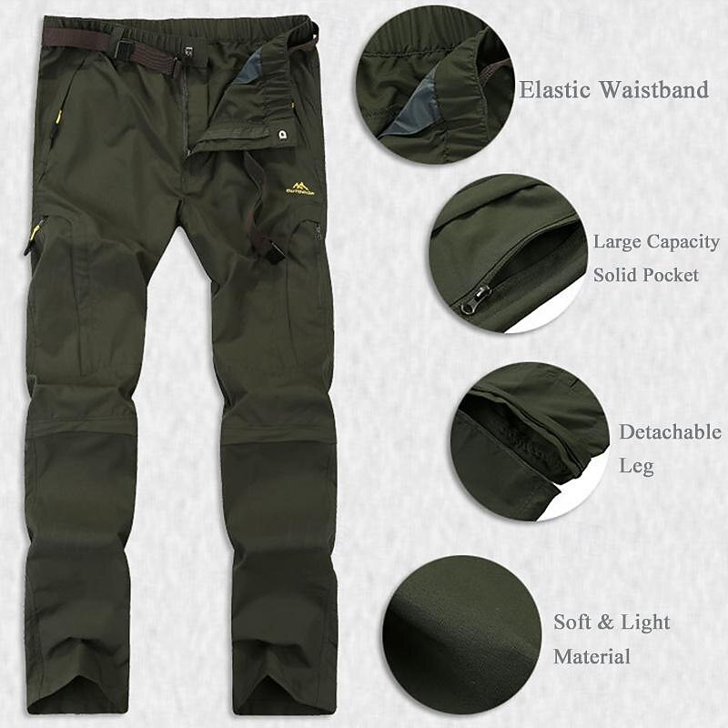 Homme Pantalons de Chasse Pantalon de randonnée Pantalons d'Extérieur Poche à Fermeture Éclair Conception détachable Uni Imperméable Protection UV Extérieur Quotidien Vêtements de rue Sports Mode de 2025 ? $36.99 –P5