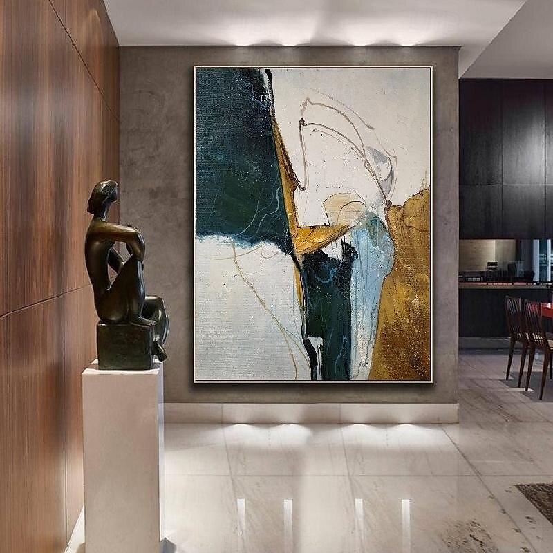 handgemachtes abstraktes minimalistisches Texturfolie-Gold-Ölgemälde auf Leinwand, große Wandkunst, individuelles Folien-Goldgemälde, Goldfoliengemälde, Goldgemälde, Wanddekoration für Wohnzimmer 2025 - $125.99 –P11