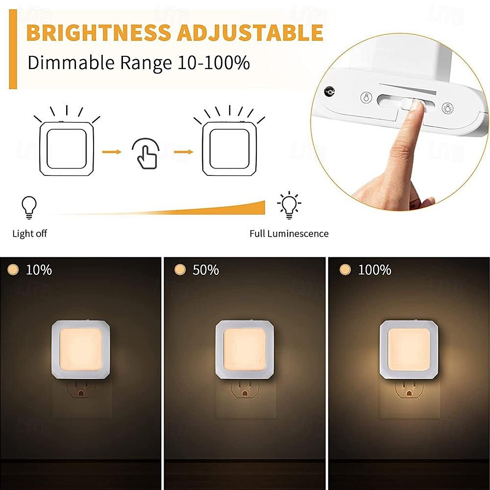2pcs Plug In Night Light Twilight Sensor Dimmable Warmwhite Wireless Cabinet Light EU US UK for Kids Bedroom Auto Dusk to Dawn Sensor LED Night Lamp 2025 - $28.99 –P7