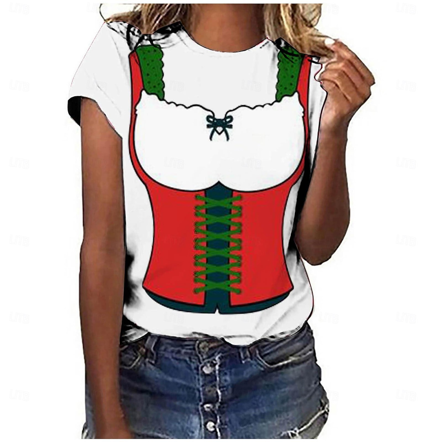 Japonesa/Curta Anime 3D Bávaro Estilo de rua Camiseta Arte Gráfica para Mulheres Adulto Impressão 3D  para Cerveja Oktoberfest Baile de Máscaras Casual / Diário de 2026 por $20.99 –P22