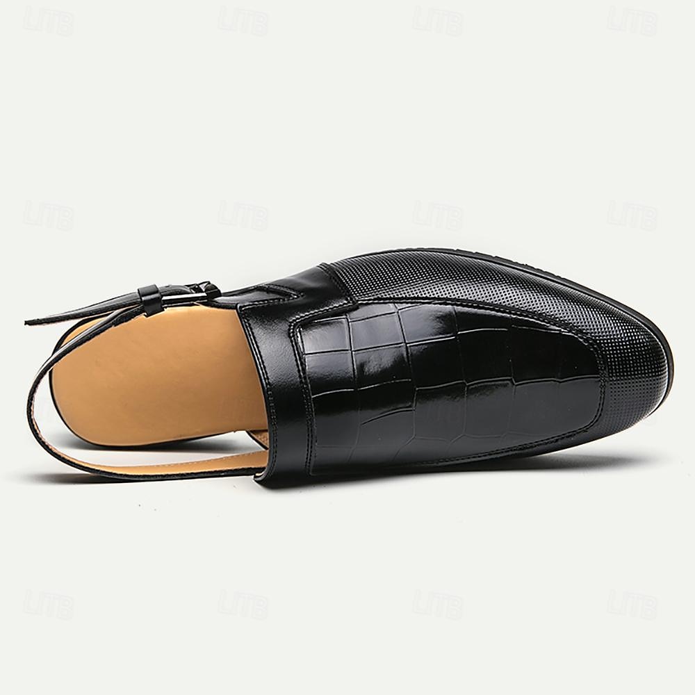 Męskie Sandały Rzymskie buty Skóra PU Oddychający Wygodny Niepoślizgowy / a Klamra Czarny Biały 2025 - $49.99 -P2